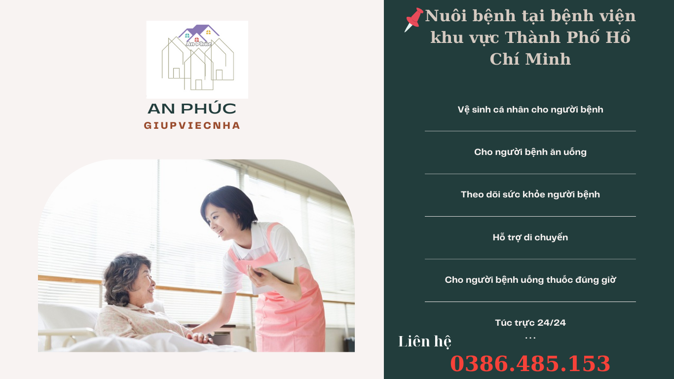 Nhân viên An Phúc nuôi bệnh tại bệnh viện